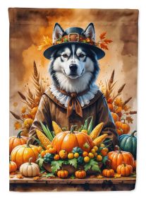 Siberian Husky Thanksgiving Garden Flag Mailbox Flag Decorative Yard Flag Banner Outside Patio Artwork Yard Flower Beds, Garden Size, Multicolor