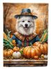 American Eskimo Thanksgiving Garden Flag Mailbox Flag Decorative Yard Flag Banner Outside Patio Artwork Yard Flower Beds, Garden Size, Multicolor