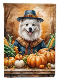 American Eskimo Thanksgiving Garden Flag Mailbox Flag Decorative Yard Flag Banner Outside Patio Artwork Yard Flower Beds, Garden Size, Multicolor