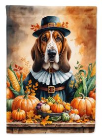 Basset Hound Thanksgiving Garden Flag Mailbox Flag Decorative Yard Flag Banner Outside Patio Artwork Yard Flower Beds, Garden Size, Multicolor