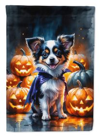 Tricolor Papillon Puppy Halloween Garden Flag Mailbox Decorative Yard Banner Outside Patio Artwork for Flower Beds, Garden Size, Multicolor