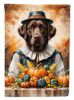 Chocolate Labrador Retriever Thanksgiving Garden Flag Mailbox Flag Decorative Yard Flag Banner Outside Patio Artwork Yard Flower Beds, Garden Size