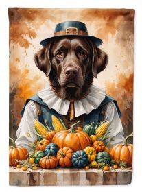 Chocolate Labrador Retriever Thanksgiving Garden Flag Mailbox Flag Decorative Yard Flag Banner Outside Patio Artwork Yard Flower Beds, Garden Size