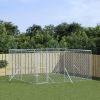Outdoor Dog Kennel Silver 13.1'x13.1'x6.6' Galvanized Steel
