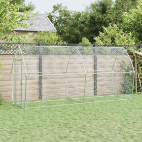 Chicken Cage Silver 157.5"x41.3"x71.7" Galvanized Steel