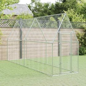 Chicken Cage Silver 157.5"x39.4"x74.8" Galvanized Steel