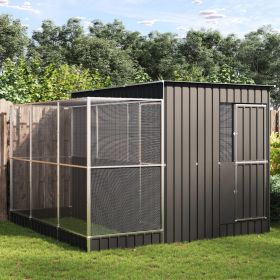 Aviary with Extension Silver 114.2"x119.3"x85" Steel