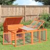 Rabbit Hutch Brown 56.7"x48.4"x26.6" Solid Wood Pine
