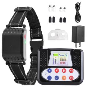 1Set 990FT Range Dog Wireless Fence Remote Training Collar IPX6 Waterproof Receiver With 0-9 Levels Beep Vibration Shock Mode 4 Channels Rechargeable