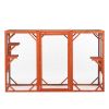 Wooden Cat House;  Outdoor Cat Cage with Water-proof Asphalt Planks and Cat Perches;  Orange