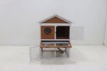 Rabbit Hutch Outdoor, Bunny Cage with Waterproof Roof, Removable Pull Out Tray, 2-tier Wooden Rabbit House for Small Animals