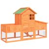 Rabbit Hutch Brown 66.9"x24.8"x44.5" Solid Wood Pine