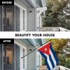 Combo Pack 6 Ft Tangle Free Spinning Flagpole Black Cuba Cuban Flag 3x5 ft Printed 150D Brass Grommets Flag Included Aluminum Flag Pole