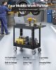2-shelf Utility Cart 550 lbs 31.3 x 17.7-inch Service Cart with Wheels