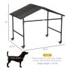 PawHut Outdoor Dog Shelter, Portable Wicker Animal Shelter with Wheels for Small and Medium Sized Dogs, Dark Brown