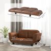 Pet Sofa Dog Bed Couch, Foldable Cat Lounger PU Leather Cover for Medium & Large Sized Animals.