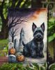 Scottish Terrier Spooky Halloween Garden Flag Mailbox Flag Decorative Yard Flag Banner Outside Patio Artwork Yard Flower Beds, Garden Size, Multicolor