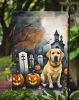 Yellow Labrador Retriever Spooky Halloween Garden Flag Mailbox Flag Decorative Yard Flag Banner Outside Patio Artwork Yard Flower Beds, Garden Size