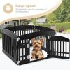 Dog Playpen, 24" Exercise 4-Panel Pet Playpen with Door, Safe and Secure, Folding and Portable Puppy Playpen for Puppies and Small Dogs, Black