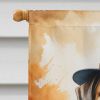 Bullmastiff Thanksgiving House Flag Large Porch Sleeve Pole Decorative Outside Yard Banner Artwork Wall Hanging, Polyester, House Size, Multicolor