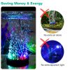 4in LED Aquarium Air Bubble Lamp Multi Colored Submersible Fish Tank Air Stone Disk Lamp Underwater Bubble Light
