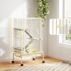 PawHut 47" Small Animal Cage, 4 Levels Large Rolling Metal Ferret Cage w/ 5.9" Deep Tray, Ramps, Water Bottle, Food Dish, Beige