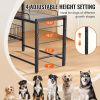 A Pet Feeding Station with Storage Dog Food & Toy Organizer Raised Dog Bowls