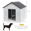 PawHut Cozy Pet House Water-Resistant Indoor/Outdoor Puppy Shelter Gray for Small/Medium Dogs Easy to Install