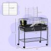 PawHut 2-Story Small Animal Cage Removable from Stand with Shelf Wheels Guinea Pig Cage Hedgehog Cage Chinchilla Cage 33 x 18.5 x 35