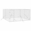Outdoor Dog Kennel Silver 13.1'x13.1'x6.6' Galvanized Steel
