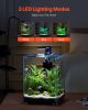 5 Gallon Fish Tank Aquarium Smart Square Clear Glass 3 Color Self Cleaning