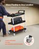 Heavy Duty Utility Cart 300 lbs Capacity 3-tier Service Cart with Wheels