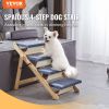 Wood Pet Stairs/Pet Steps, 2-in-1 Foldable Wooden Dog Stair for Beds, Sofa and Cars, Dog Stairs & Ramp with 4 Steps for Small Medium Large Pet