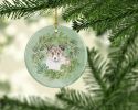 Sheltie/Shetland Sheepdog Puppy Sable Christmas Wreath Ceramic Ornament Christmas Tree Hanging Decorations for Home Christmas Holiday, Party, Gift