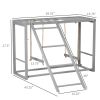 PawHut Wooden Chicken Swing Set Gray Activity Center for 3-4 Chickens with Multiple Roosting Perches for Resting Play
