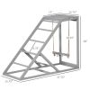 PawHut Wooden Chicken Toys for Coop with Swing, Chicken Activity Center with Multiple Roosting Perches or Ladder, Platform for Resting