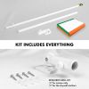 Combo Pack 6 Ft Tangle Free Aluminum Spinning Flagpole White and Ireland Irish Flag 3x5 Ft Printed 150D Polyester 4 Corner Brass Grommets Pole with Fl