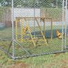PawHut Wooden Chicken Coop Accessory, Activity Play with Swing Set, Multiple Perches, Hen Ladder, Yellow Poultry Care