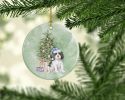 Cavalier Spaniel Tricolor Puppy Christmas Presents and Tree Ceramic Ornament Christmas Tree Hanging Decorations for Home Christmas Holiday, Party