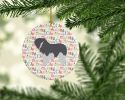 Polish Lowland Sheepdog Dog Merry Christmas Ceramic Ornament Christmas Tree Hanging Decorations for Home Christmas Holiday, Party, Gift, 3 in