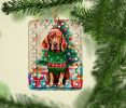 Vizsla Christmas Porcelain Ornament Christmas Tree Hanging Decorations for Home Christmas Holiday, Rectangle, Gift, Multicolor