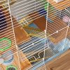 PawHut 18" 5 Tier Hamster Cage with Tubes and Tunnels, Small Animal Cage with Portable Carry Handle, Gerbil Cage with Water Bottle, Food Dish
