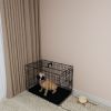 30-inch Black wire dog cage double lock mechanism double door single handle Single bolt