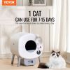 75L Self Cleaning Cat Litter Box with Odor Removal APP Control Sensor Gray
