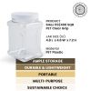 Pride of India | Clear Food Grade PET Plastic Square Grip Storage Jar w/ Cap | 64 Fluid Ounces 7-8 Cup Storage Capacity | Airtight Seal & Easy Handlin