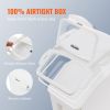 Ingredient Storage Bin, 2 x 15L Dispenser Bin with 2 Measuring Cups, Attachable Casters and Airtight Lid