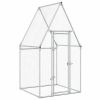 Chicken Cage Silver 39.4"x39.4"x74.8" Galvanized Steel