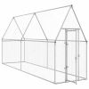Chicken Cage Silver 157.5"x39.4"x74.8" Galvanized Steel