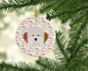 Havanese Dog Merry Christmas Ceramic Ornament Christmas Tree Hanging Decorations for Home Christmas Holiday, Party, Gift, 3 in, Multicolor