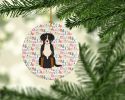 Merry Christmas Greater Swiss Mountain Dog Ceramic Ornament Christmas Tree Hanging Decorations for Home Christmas Holiday, Party, Gift, 3 in